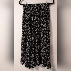 Vintage Black & Cream Floral Eddie Bauer Skirt